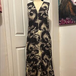 EVERLANE Gorgeous Black and Cream Swirl Dress